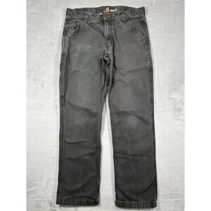 CARHARTT Men's Relaxed Fit Gray Canvas Work Pants (34x32)